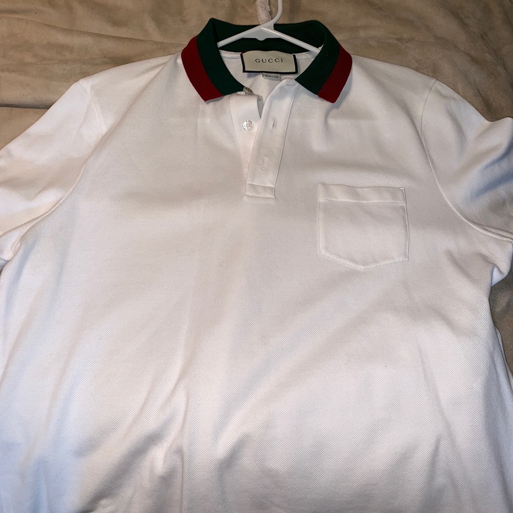 White Gucci polo